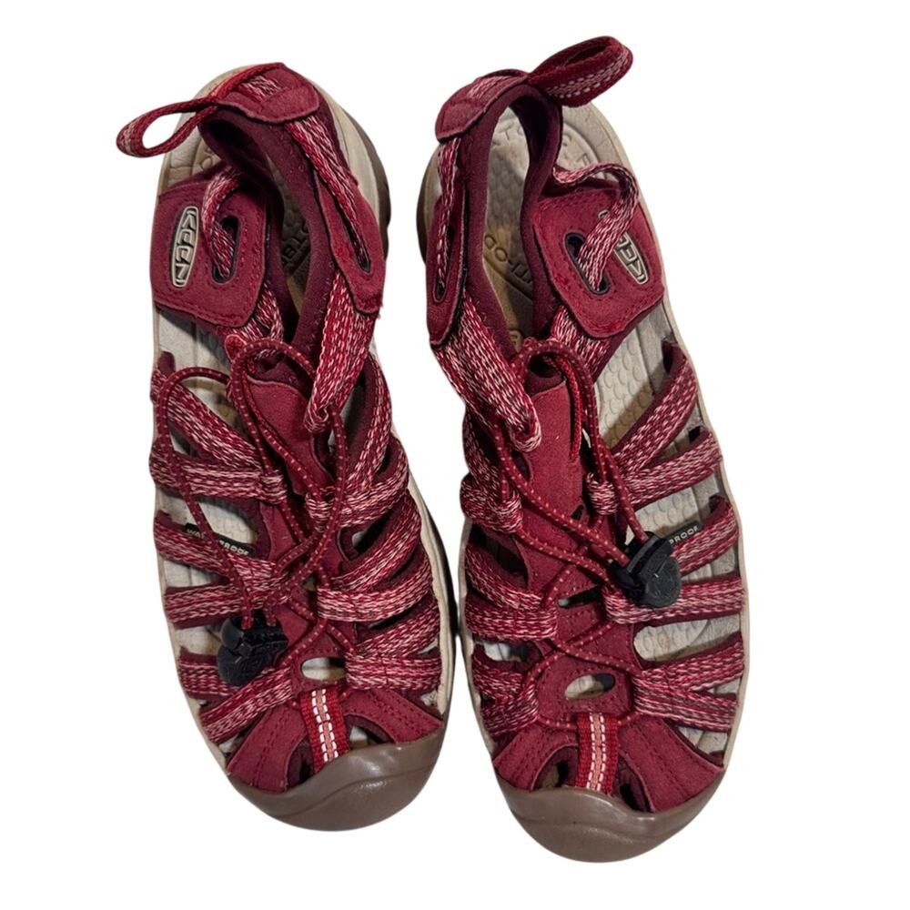Keen Red Waterproof Whisper Hiking Sandals Womens 6.5 Casual Gorpcore Outdoorsy